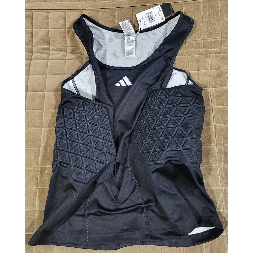Adidas Mens Alphaskin Force Tank Top Size 2XL Padded Basketball Black NWT